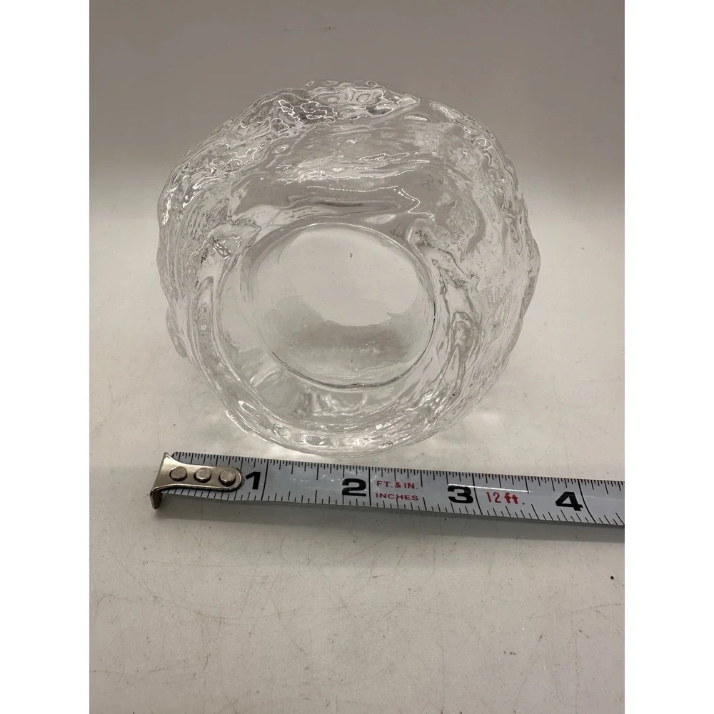 Kosta Boda Votive‎ Holder Snowball Crystal Art Glass Ice Block Candle 3